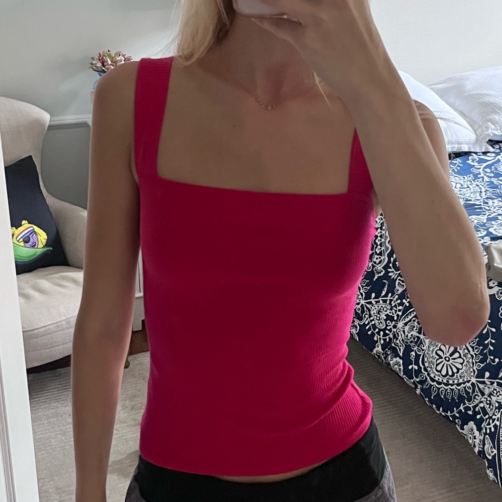 Reformation Hot Pink Ribbed Tank